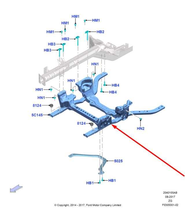 2015-2026 Ford Mustang Conv V6 RWD Front Crossmember Subframe PR3Z-5C145-C OEM2
