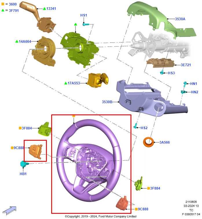 2023-26 Ford Escape ST-Line 1.5L Steering Wheel w/ Control Buttons PJ6Z-3600-KB - Alshned Auto Parts
