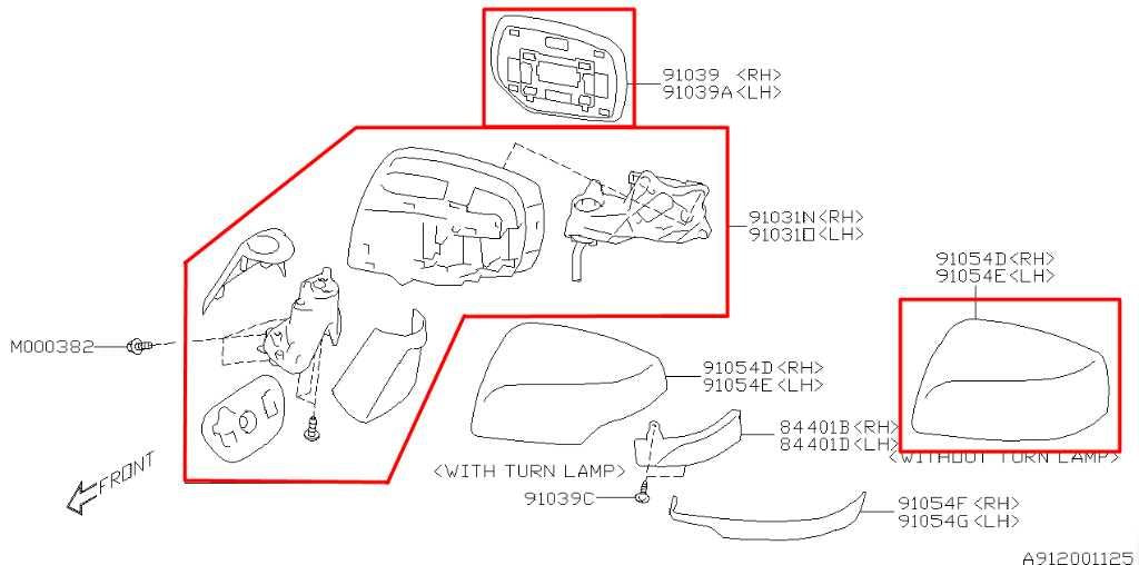 12-14 Subaru Impreza Sport 2.0L Passenger Right Side Rear View Mirror 91036FJ200 - Alshned Auto Parts