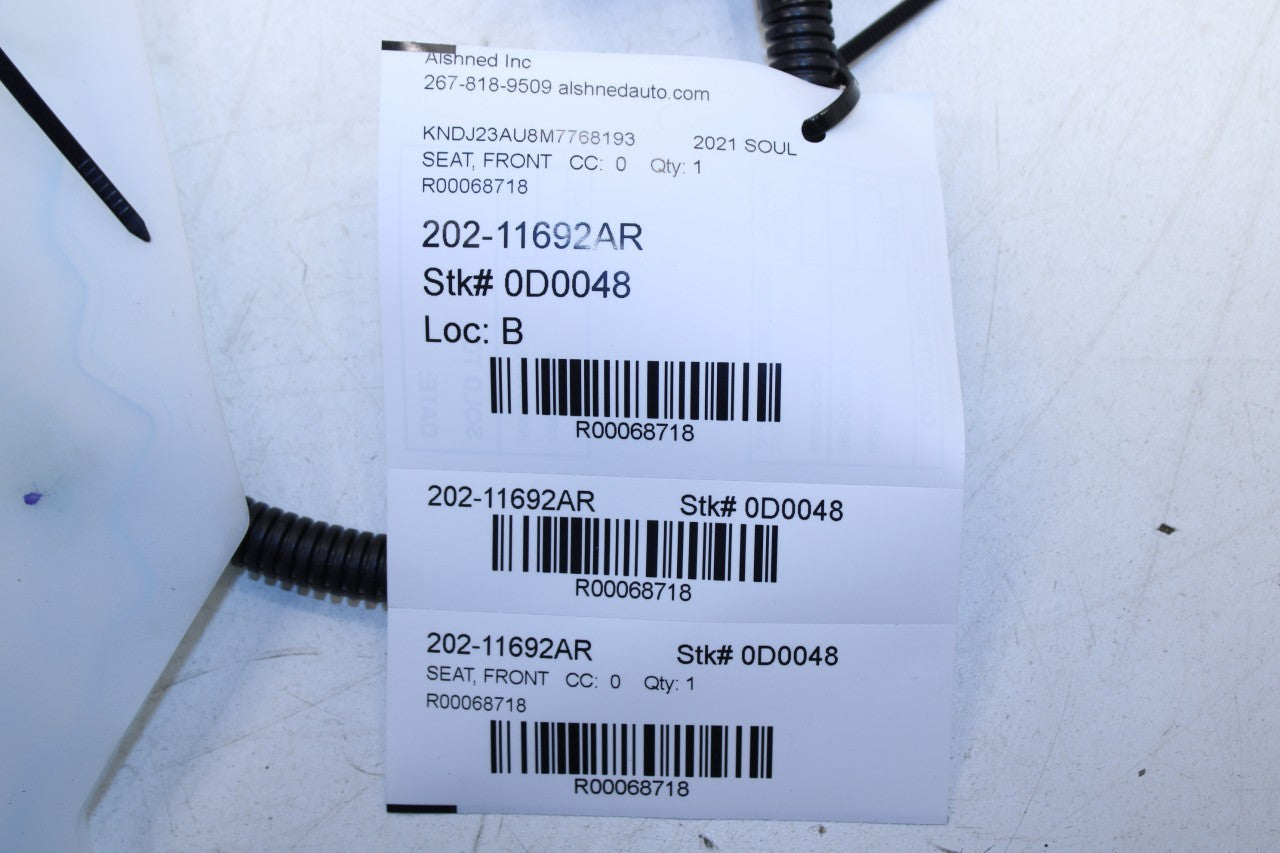 2020-24 Kia Soul LX 2.0L FWD Front Passenger Right Side Seat Occupant Sensor Pad - Alshned Auto Parts