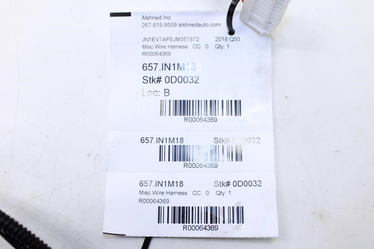 2014-2019 Infiniti Q50 Luxe RWD Rear Trunk Deck Lid Wire Harness 24087-4GA0A OEM - Alshned Auto Parts