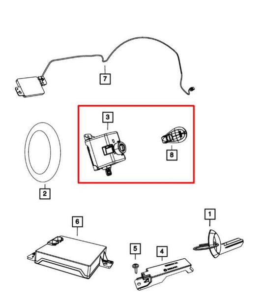 2011-14 Dodge Challenger SXT Set Wireless Node Ignition Switch Module w/ Fob Key - Alshned Auto Parts