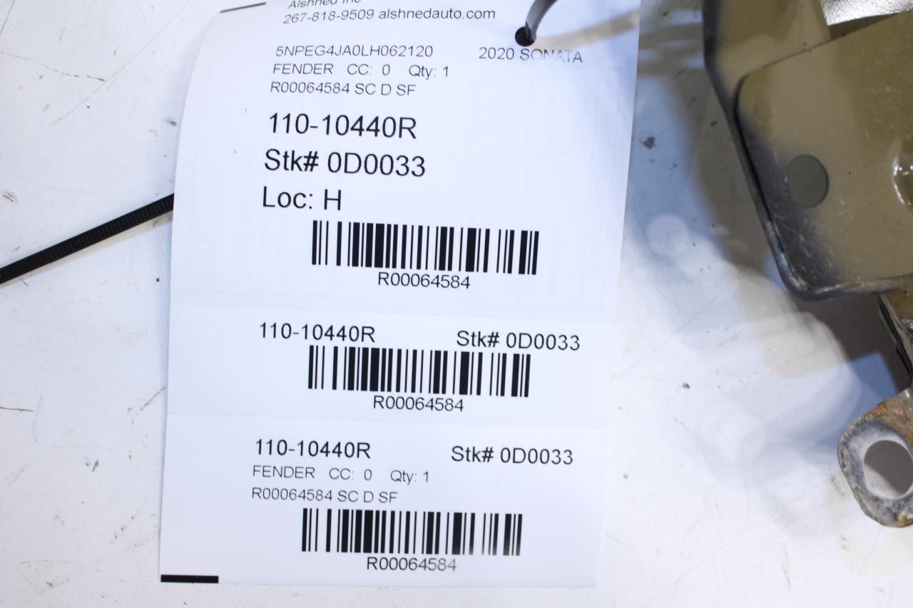 20-23 Hyundai Sonata SE Front Right Passenger Side Fender Panel 66320-L0000 OEM - Alshned Auto Parts