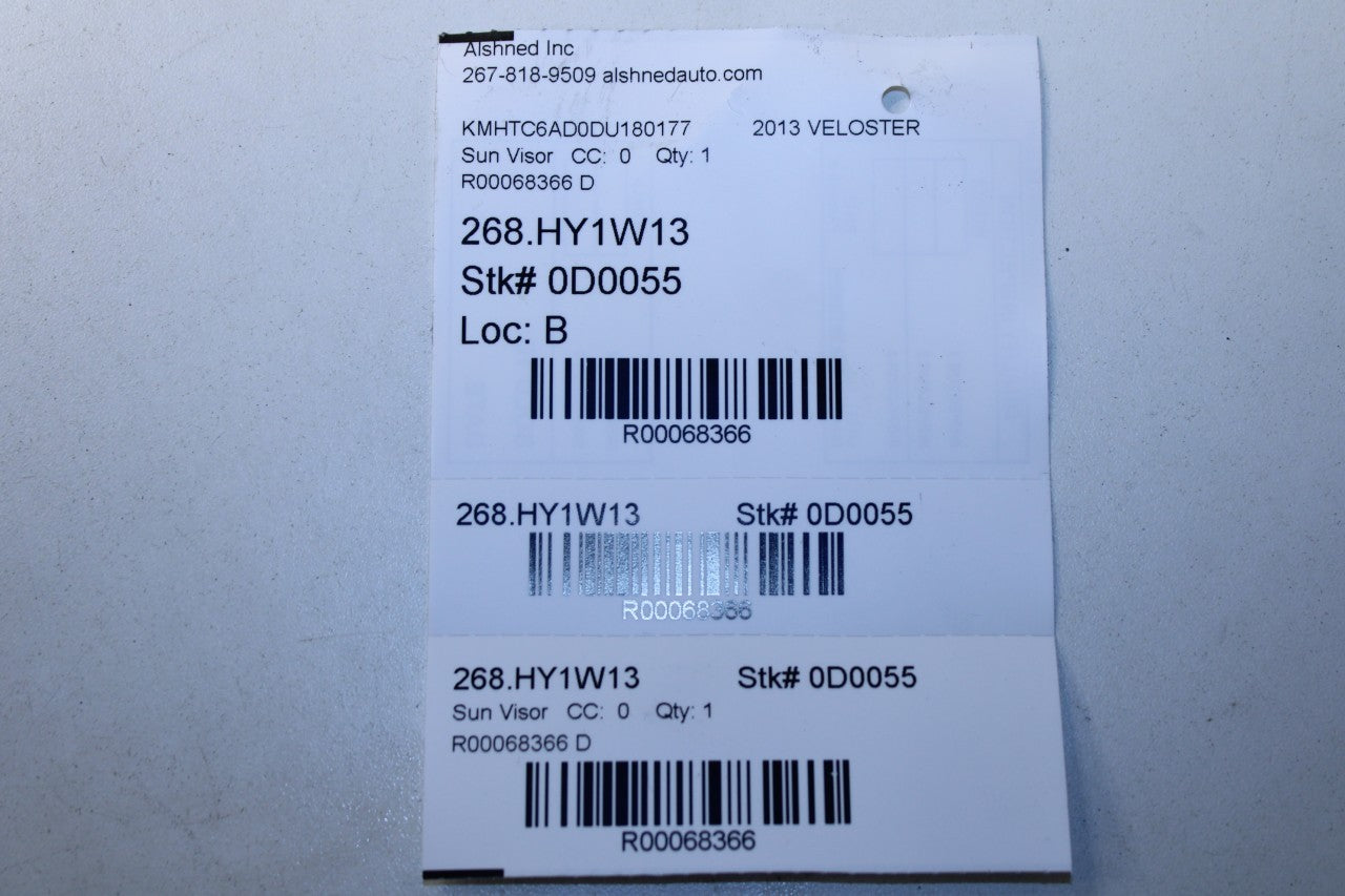 11-17 Hyundai Veloster Front Right and Left Side Sun Visor Set w/ Mirror *ReaD* - Alshned Auto Parts