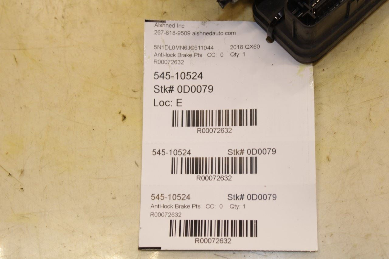 17-19 Infiniti QX60 3.5L FWD ABS Anti Lock Brake Pump Control Module 47660-9UC1B - Alshned Auto Parts
