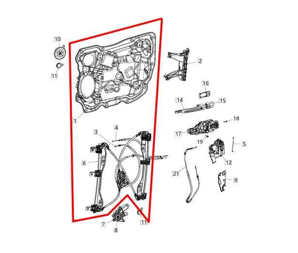 2017-2024 Chrysler Pacifica Front Left Side Door Window Regulator 68314749AA OEM - Alshned Auto Parts