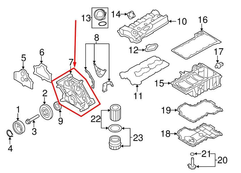 2010-2015 BMW 750Li xDrive 4.4L AWD Engine Front Lower Timing Cover 7553364 OEM - Alshned Auto Parts
