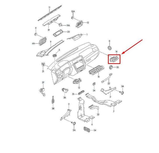 16-18 Volkswagen Jetta Sport FR RH Dash Outer Air Vent Grille 5C6-819-062-E-TAI - Alshned Auto Parts