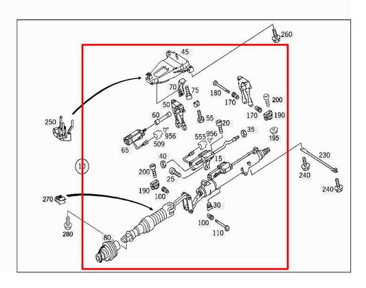 06-09 Mercedes-Benz CLK 350 3.5L RWD Steering Column Assembly 209-460-03-16 OEM - Alshned Auto Parts