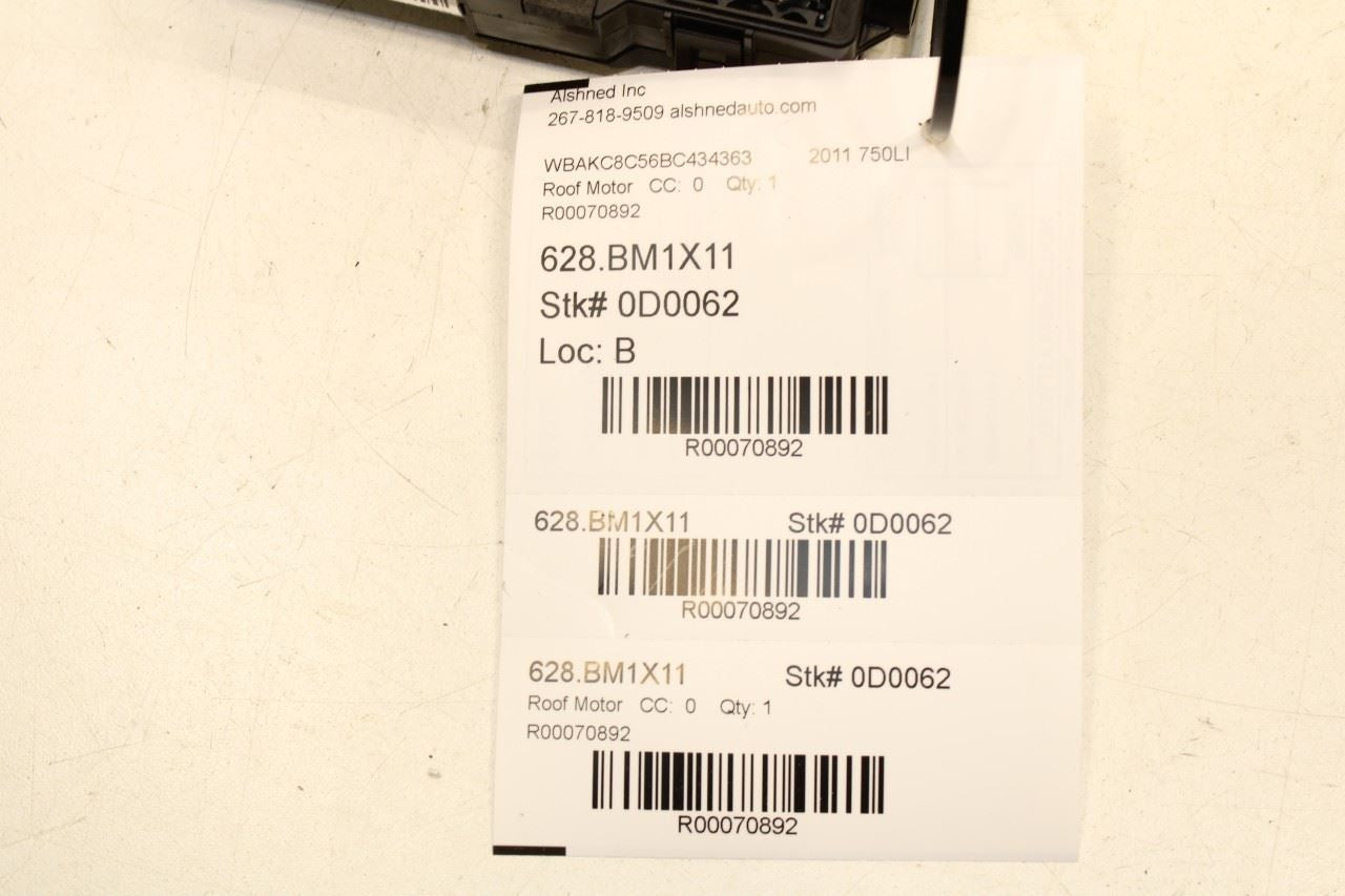 2010-2015 BMW 750Li xDrive Sunroof Sun Roof Motor 67617316535 OEM - Alshned Auto Parts