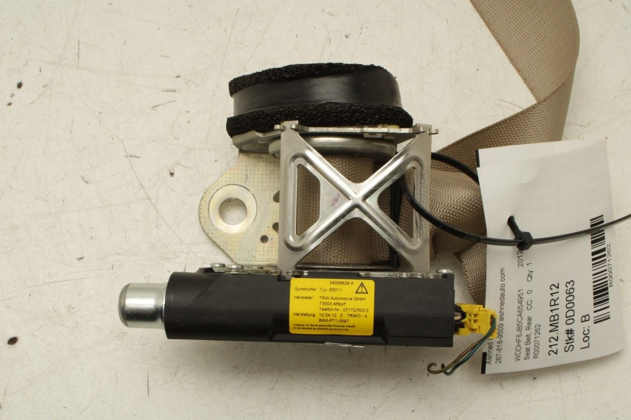 10-16 Mercedes-Benz E350 Sport 4Matic Rear Left Side 2nd Row Seat Belt Retractor - Alshned Auto Parts