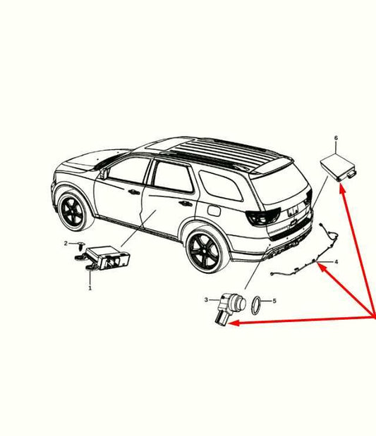 2014-2015 Dodge Durango SXT Rear Bumper Wire Harness w/ Park and Radar Sensors - Alshned Auto Parts