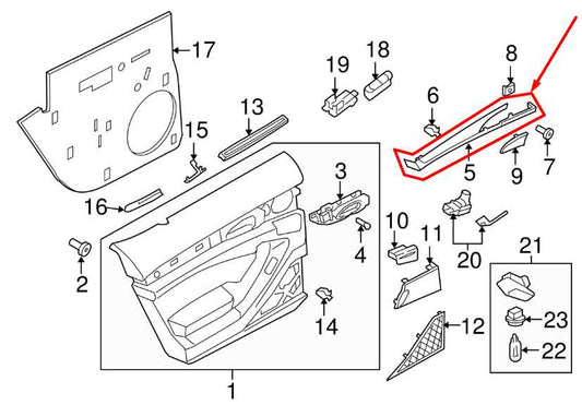 2014-2016 Porsche Panamera 4 Rear Right Door Lower Trim Molding 00249-792-81 OEM - Alshned Auto Parts
