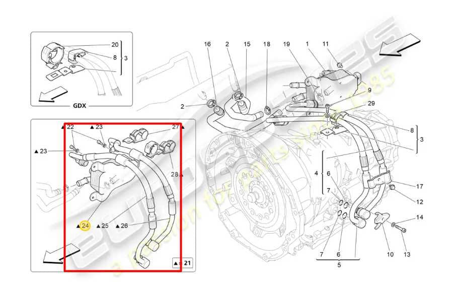 17-21 Maserati Ghibli 3.0L RWD Transmission Oil Cooler w/ Inlet and Outlet Hose - Alshned Auto Parts