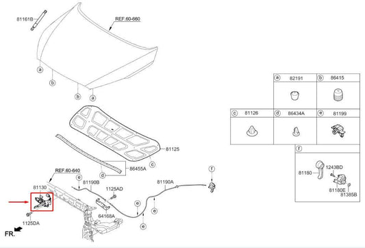 2016-2020 Kia Sorento LX Front Hood Lock Latch Actuator 81130-C5000 OEM - Alshned Auto Parts