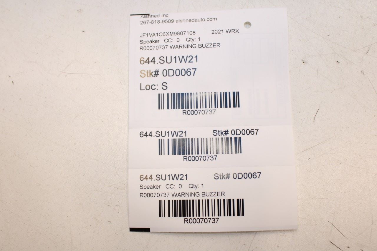 15-21 Subaru WRX Premium 2.0L AWD Anti Theft Alarm Warning Buzzer Siren Speaker - Alshned Auto Parts