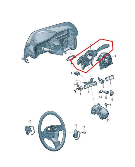 2016-22 Volkswagen Passat SE 1.8L Steering Column Light Turn Signal Wiper Switch - Alshned Auto Parts