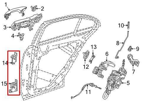 2015-21 Mercedes-Benz C300 4Matic Rear Left Side Door Hinge Upper and Lower Pair1