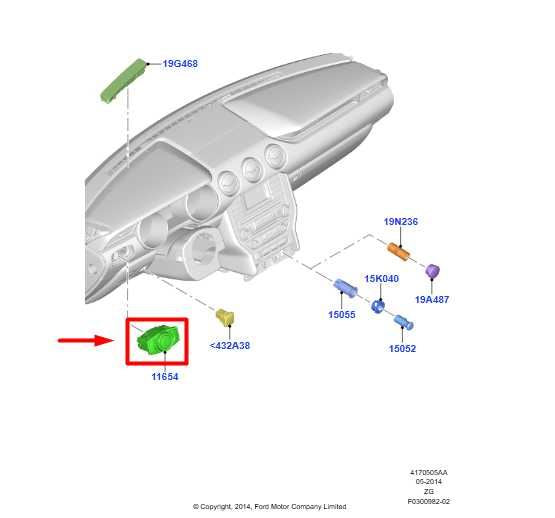 15-23 Ford Mustang Dash Trim w/ Headlight Switch and Vents DG9T-13D061-BEW *ReaD - Alshned Auto Parts