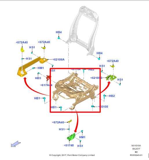2018-21 Ford Expedition FR RH Seat Lower Frame Track w/ Harness JL1A-9661704-AC - Alshned Auto Parts