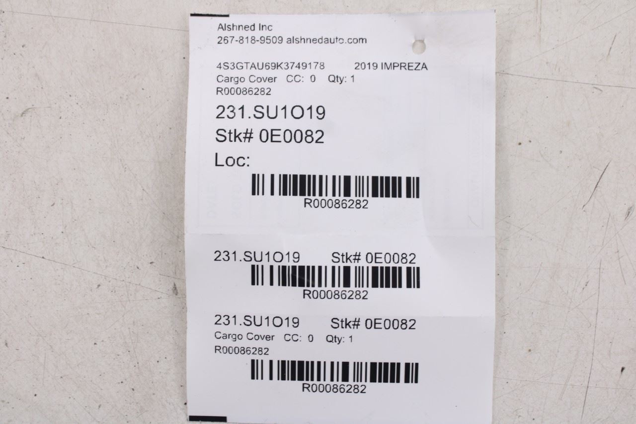 2019-21 Subaru Impreza 2.0i Limited Rear Trunk Parcel Shelf Tonneau 65550FL00BVH14