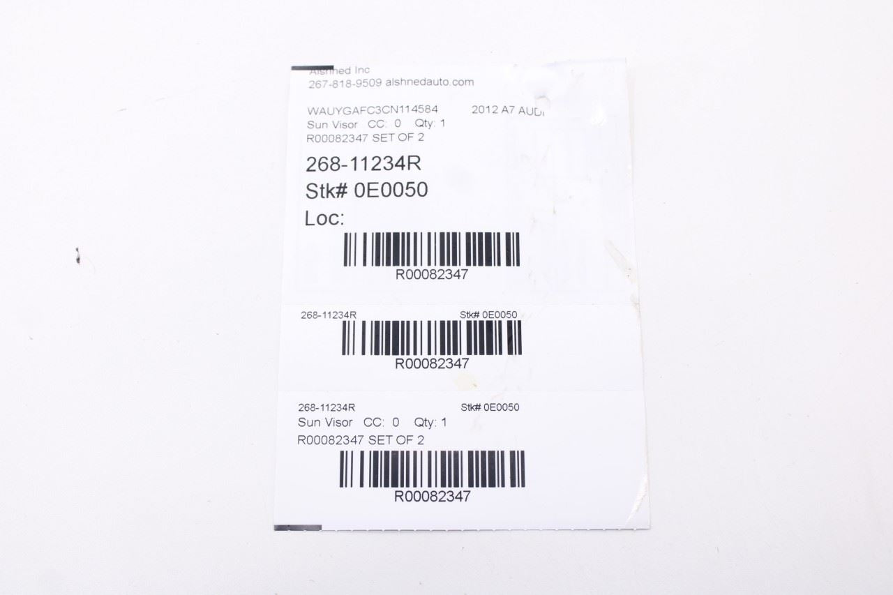12-16 Audi A7 Premium 3.0L Front RH LH Side Sun Visor Set w/ Illuminated Mirror23