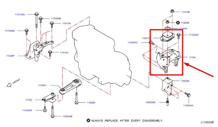 2017-2022 Nissan Rogue Sport SL 2.0L AWD Left Side Engine Mount Support Bracket - Alshned Auto Parts