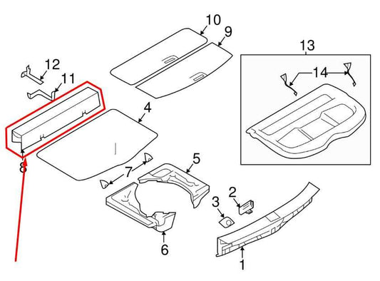 2017-2022 Nissan Rogue Sport SL AWD Trunk Luggage Floor Front Foaming Trim Cover - Alshned Auto Parts