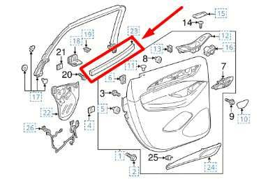 18-24 Buick Enclave Rear Right Door Window Inner Belt Weatherstrip 84306817 OEM - Alshned Auto Parts