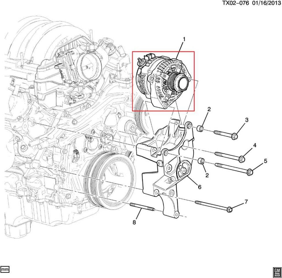 2014-2019 Chevrolet Silverado 1500 2WT 4.3L Alternator Engine Generator 841435431