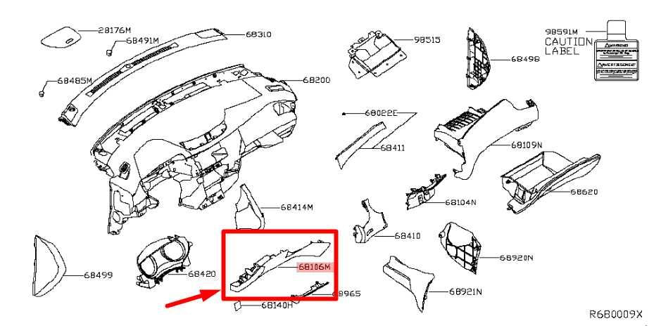 14-20 Nissan Rogue SV Left Dash Knee Lower Cover w/ Switches 68106-4BA1A *ReaD* - Alshned Auto Parts