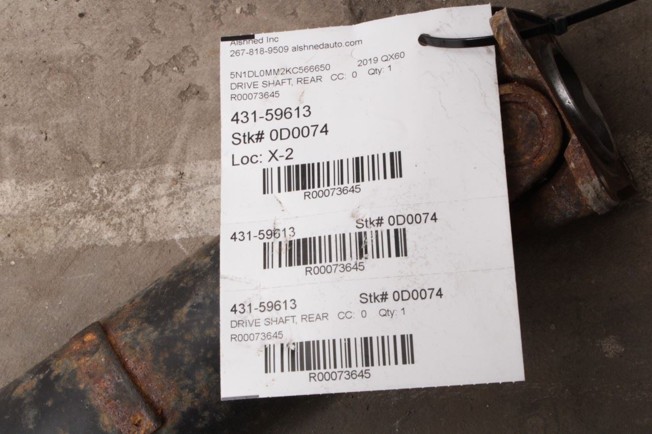 2014-2020 Infiniti QX60 Pure 3.5L AWD Rear Drive Shaft Propeller 37000-3JA2B OEM - Alshned Auto Parts