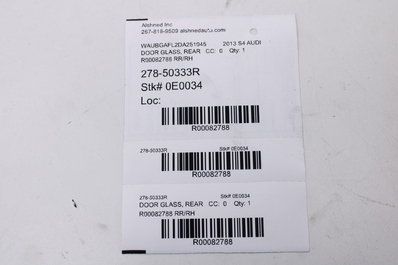 2010-2016 Audi S4 Premium Plus Rear Right Door Window Movable Glass 8K5845206E9