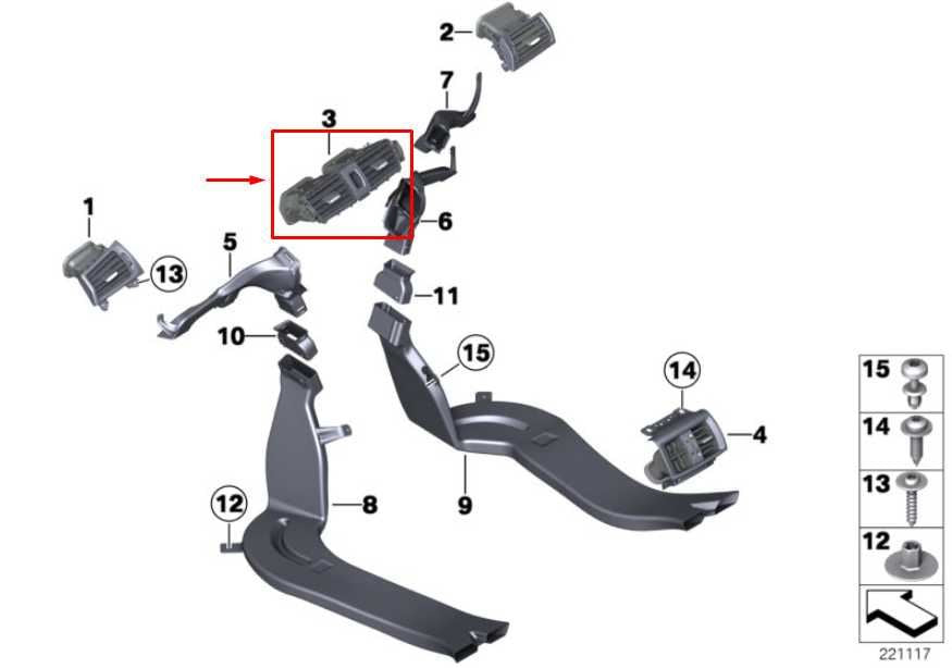 2011-2017 BMW X3 xDrive28i Center Dash Air Vent w/ Hazard and Push Start Switch - Alshned Auto Parts