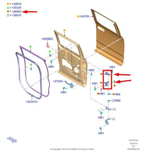 15-2024 Ford F150 Crew Cab Rear Right Door Hinge Upper and Lower FL3Z-1626800-A - Alshned Auto Parts