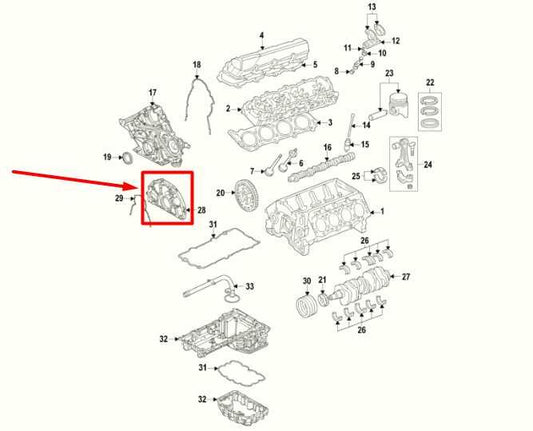 11-19 Ford F250 SD 6.7L Diesel Engine Rear Main Seal Retainer BC3Q-6L080-FD OEM - Alshned Auto Parts