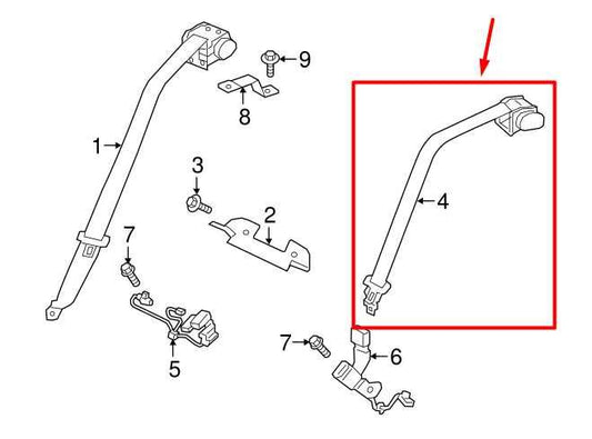 2017-20 Jaguar XE R-Dynamic S Rear Center 2nd Row Seat Belt Retractor T4N9477PVJ - Alshned Auto Parts