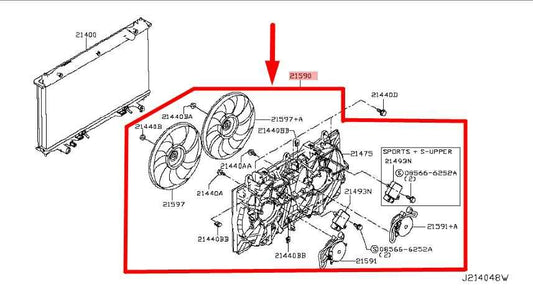 16-19 Infiniti Q50 3.0L Dual Radiator Cooling Fan Motor Assy 21481-4HK0A *ReaD* - Alshned Auto Parts