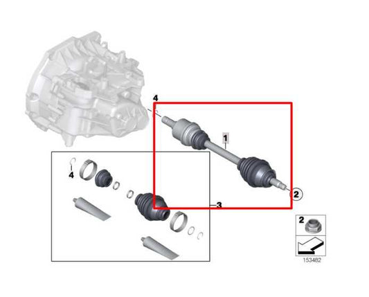 2007-13 Mini Cooper 1.6L Front Left Side CV Axle Drive Shaft 31-60-8-605-469 OEM - Alshned Auto Parts