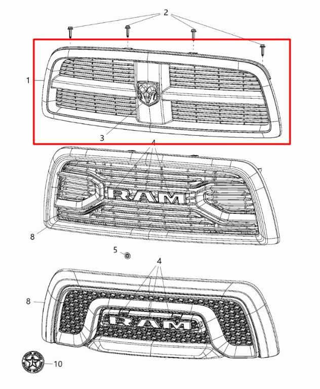 14-18 Ram 2500 Tradesman Crew Cab 6.4L 2WD Front Radiator Upper Grille w/ Emblem - Alshned Auto Parts