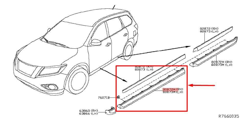 2016-2020 Nissan Pathfinder FR Right Rocker Lower Molding Panel 80876-9PB0A OEM - Alshned Auto Parts