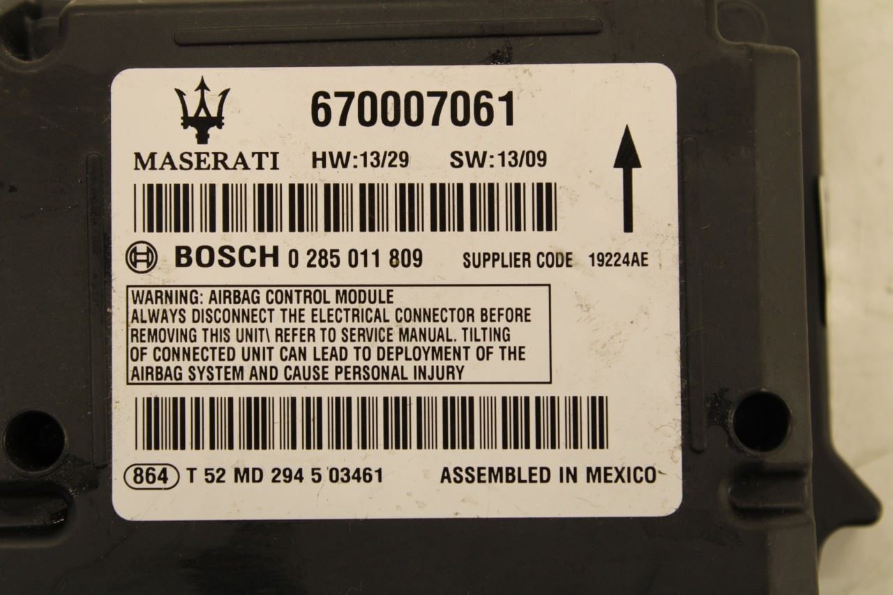 2014-16 Maserati Ghibli S Q4 3.0L AWD SRS Restraint Control Module 670007061 OEM - Alshned Auto Parts