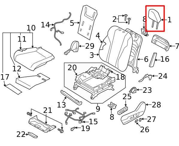 2020-2024 Subaru Legacy Premium Front Right Side Seat Headrest 64061AN04AVI OEM - Alshned Auto Parts