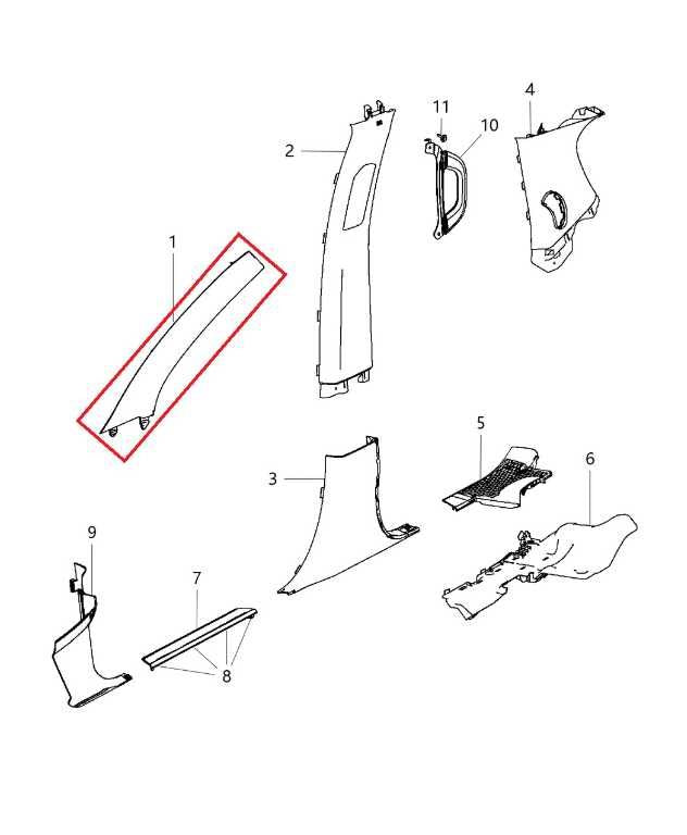 2014-15 Dodge Durango SXT Front Right and Left A-Pillar Interior Trim 1GG51DX9AE1