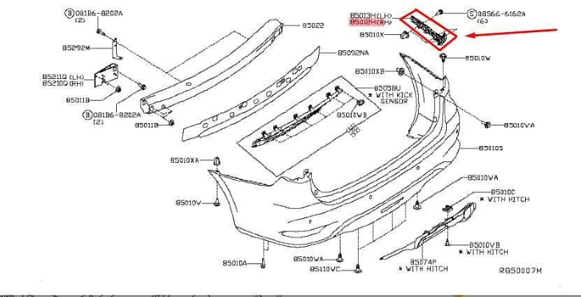 2014-2020 Infiniti QX60 Rear Bumper Right Side Support Bracket 85222-3JA0A *ReaD - Alshned Auto Parts