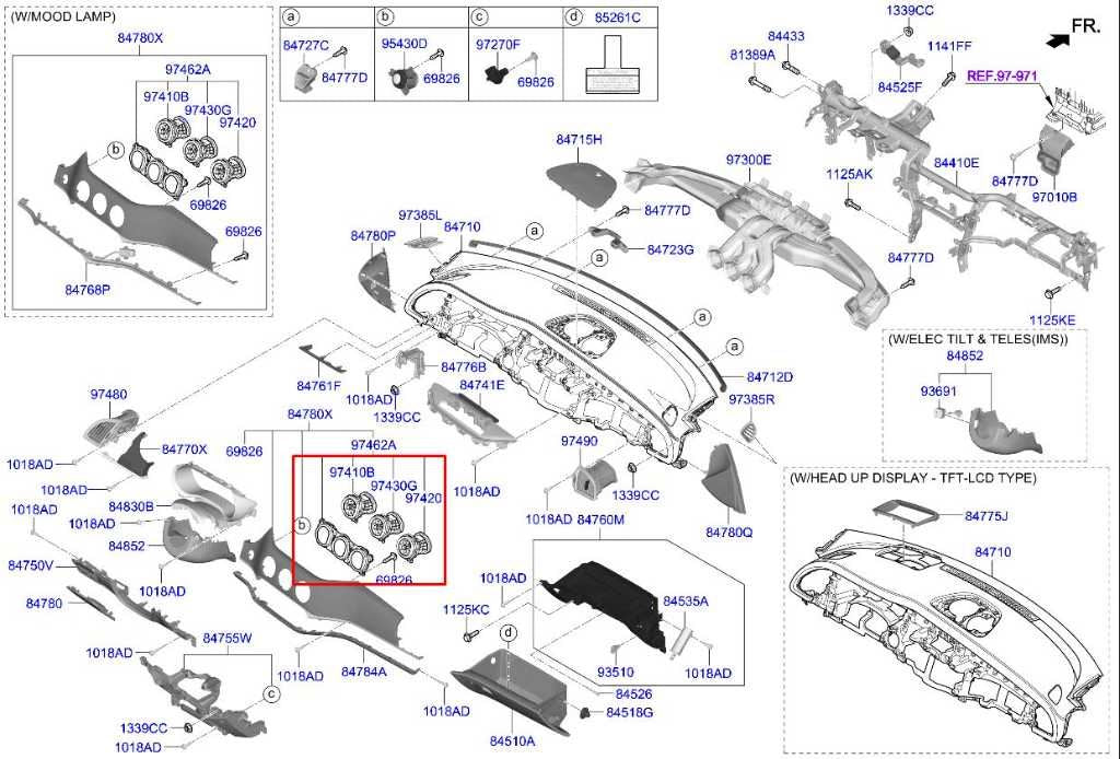 2018-2023 KIA Stinger GT2 AWD Center Dashboard Air Vent Grille 97450-J5000WK OEM - Alshned Auto Parts