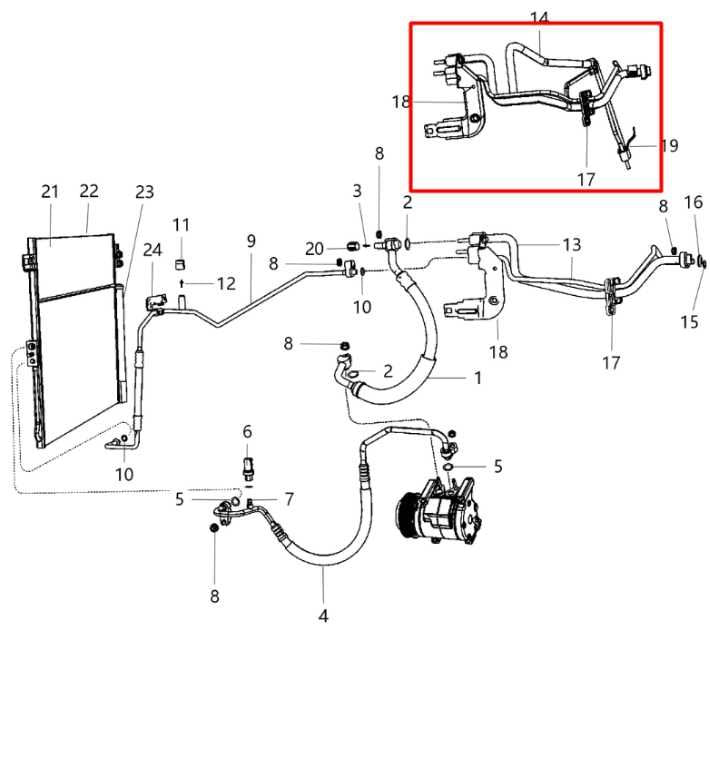 2015-26 Dodge Durango SXT 3.6L AC Conditioning Suction and Liquid Line Hose Tube1