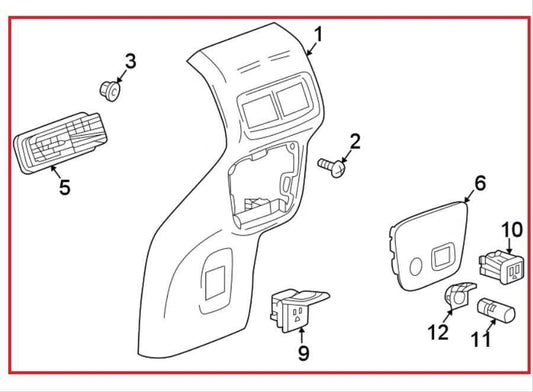 2018-2024 Chevrolet Equinox LT Rear Center Console End Cap Back Panel 84129084 - Alshned Auto Parts