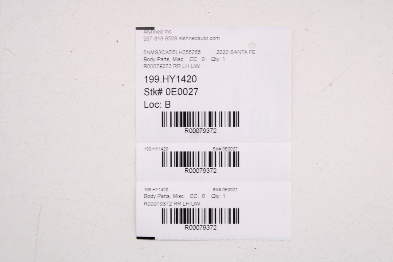 2019-23 Hyundai Santa Fe SEL Rear Left Door C Pillar Applique Molding 83270S1000 - Alshned Auto Parts