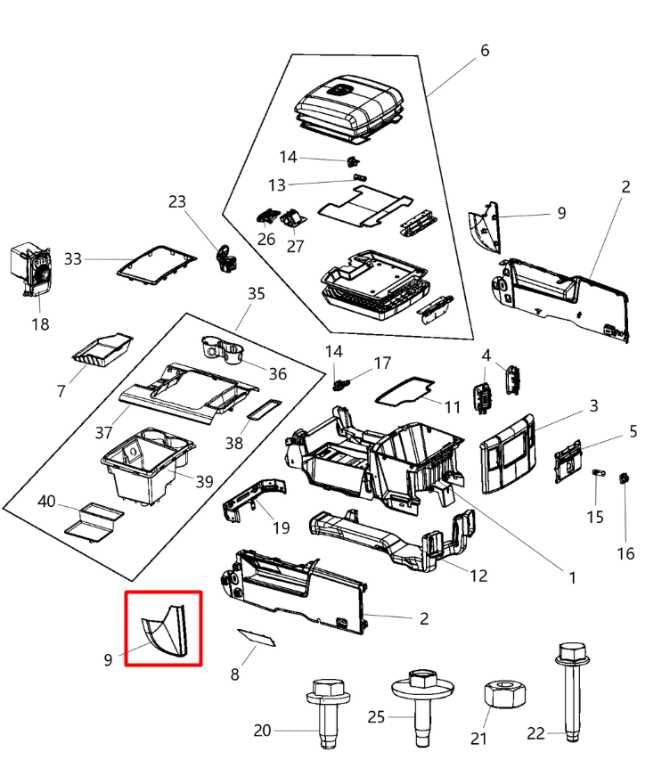 13-19 Ram 1500 Big Horn Crew Cab 5.7L 4WD Center Console Lower Trim Cover Panel - Alshned Auto Parts